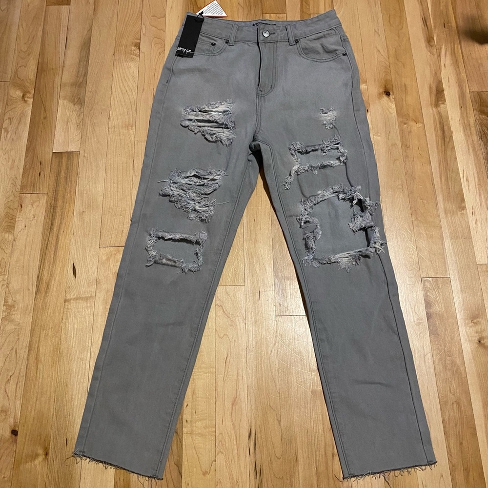 Gray distressed Jeans